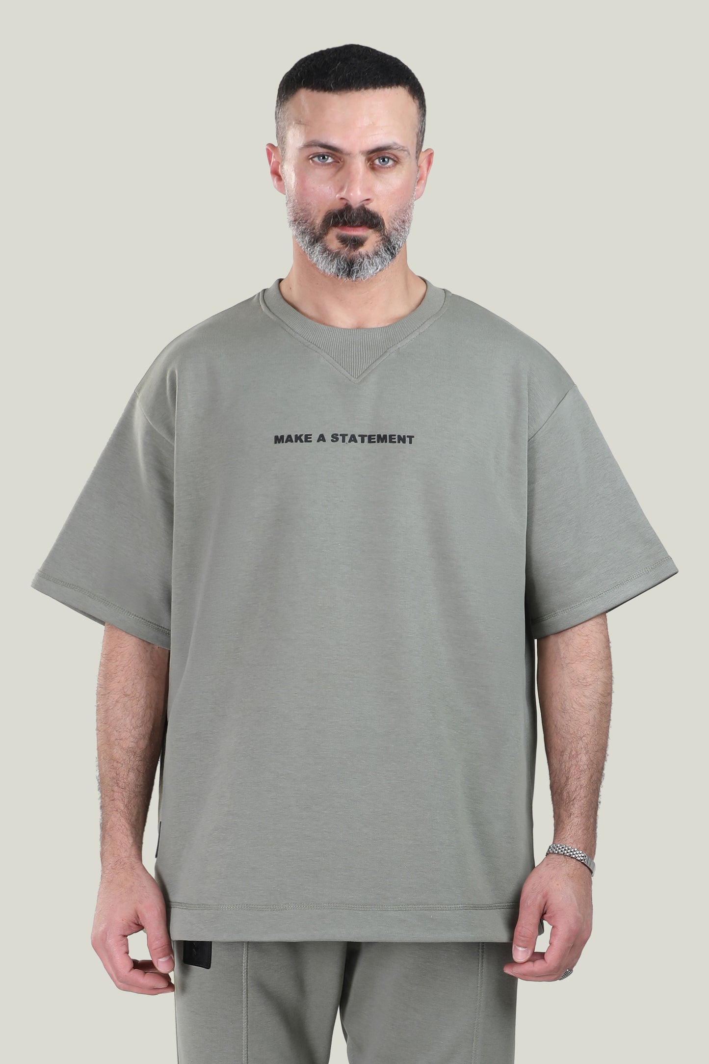 Comfort Fit - MNML Olive Green T-shirt - French Terry