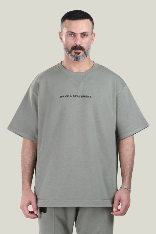 Comfort Fit - MNML Olive Green T-shirt - French Terry
