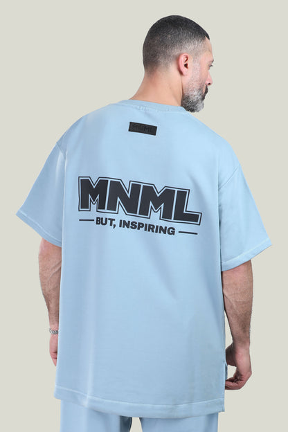 Comfort Fit - MNML Pale Blue T-shirt - French Terry