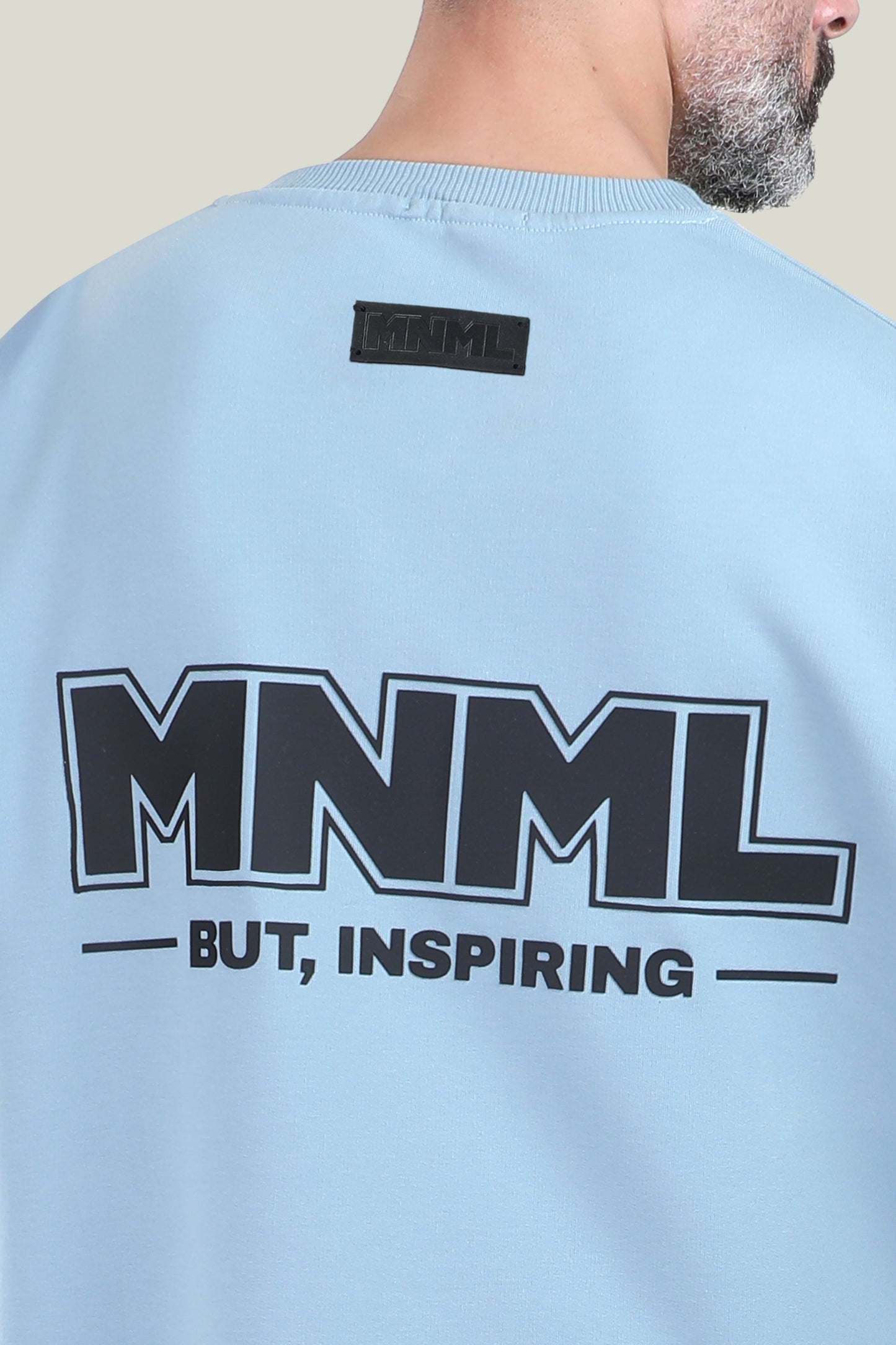 Comfort Fit - MNML Pale Blue T-shirt - French Terry