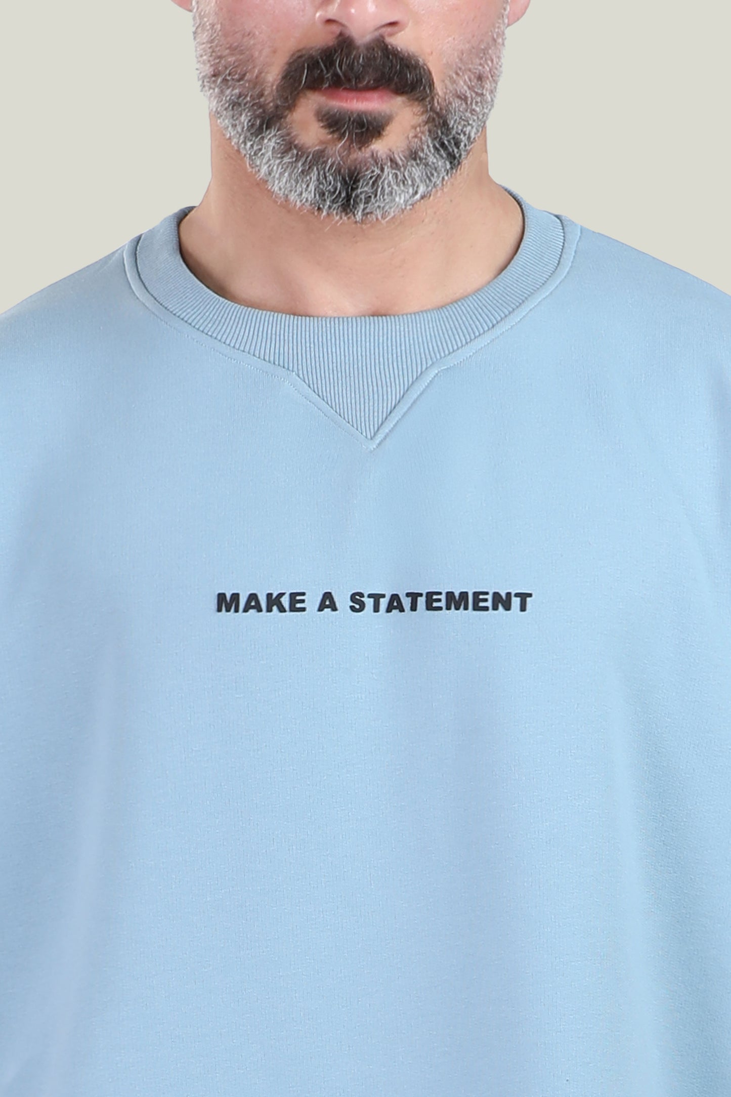 Comfort Fit - MNML Pale Blue T-shirt - French Terry