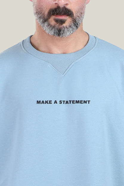 Comfort Fit - MNML Pale Blue T-shirt - French Terry