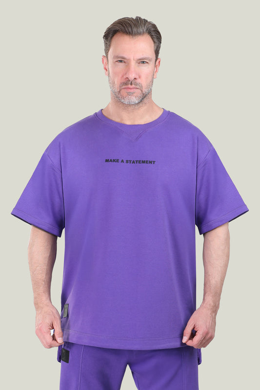 Comfort Fit - MNML Purple T-shirt - French Terry